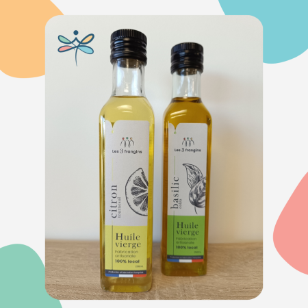 Huiles aromatisées des 3 Frangins – Colza Basilic & Tournesol Citron